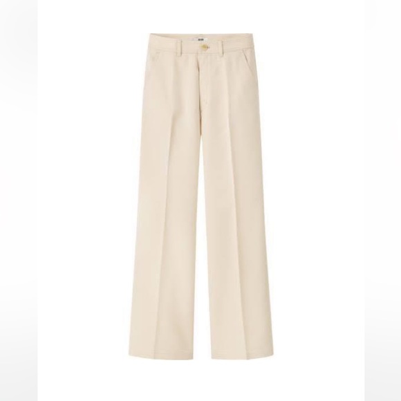 Uniqlo Pants - Uniqlo beige wide leg high waisted trousers pants